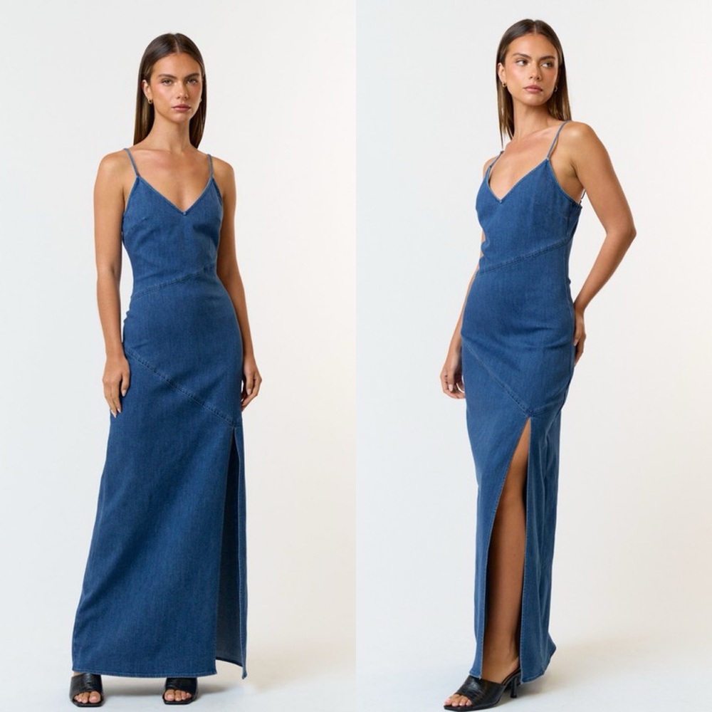 *24 HOUR SALE* Blue For You Blue Denim Maxi Dress - Picture 2 of 5